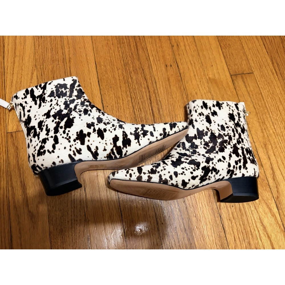 J.Crew Roxie Zip Back Ankle Boots In Calf Hair Size 6.5Snow Pony